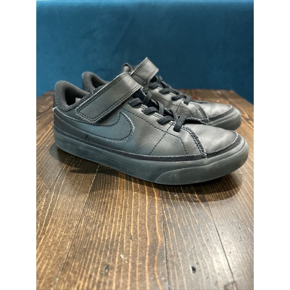 Nike Court Legacy HARD TO FIND‎ All Black Shoes Kids Size 13.5C DA5381-001